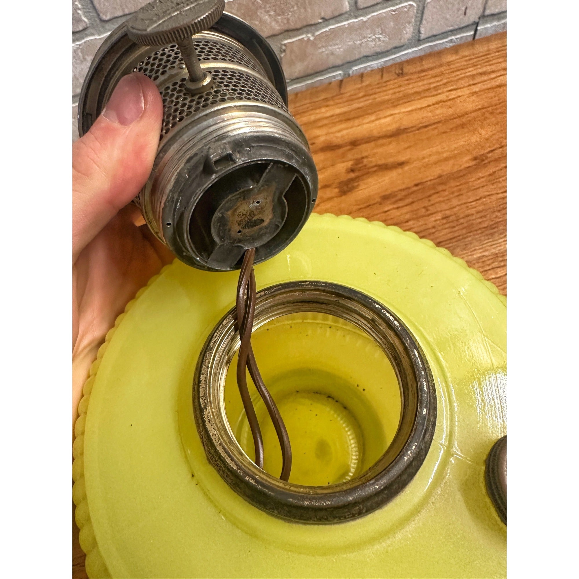 RARE Aladdin Yellow Moonstone Vertique Lamp Uranium Glows- Converted