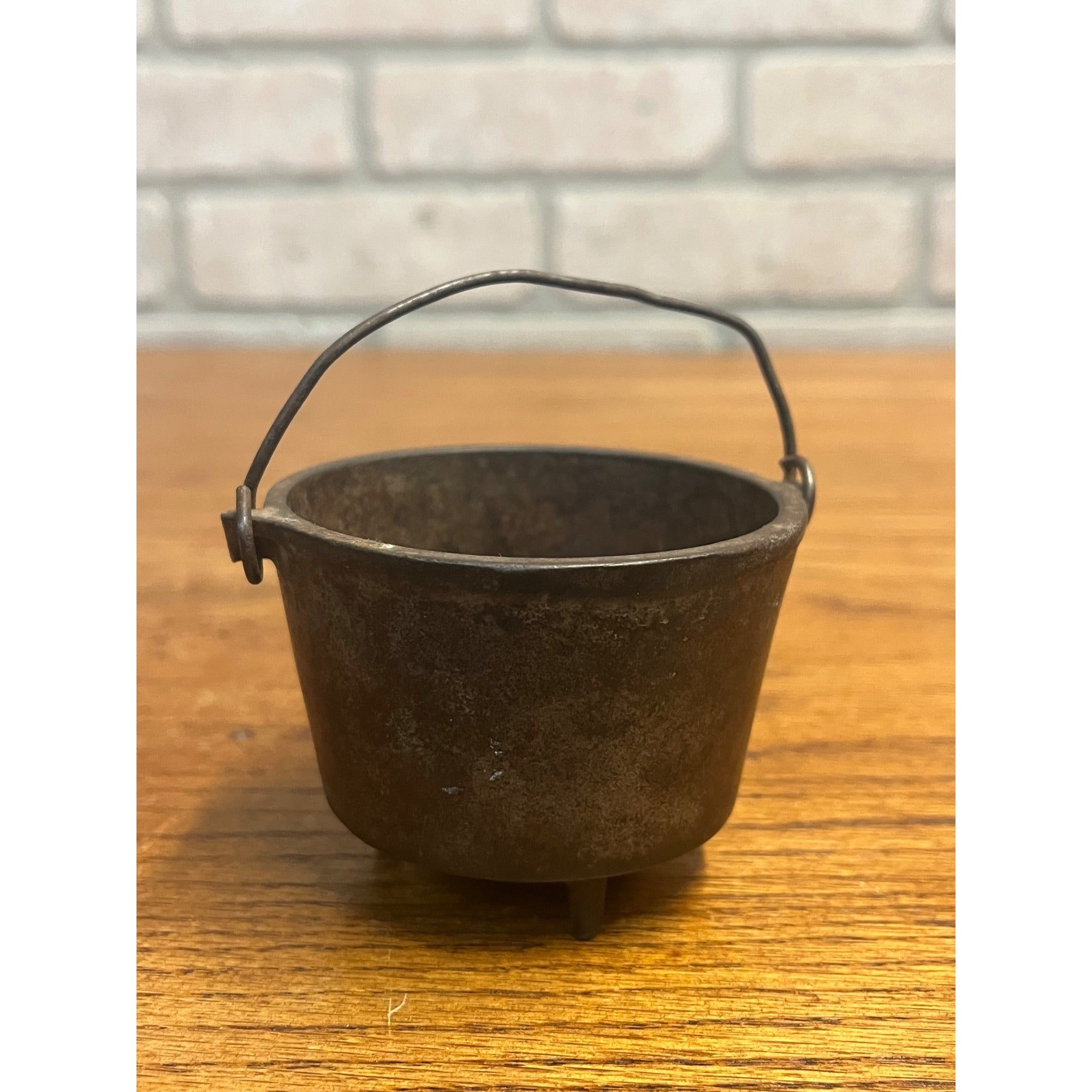Antique 3-Leg Cast Iron Smelting Pot or Toy Cauldron 2" Tall