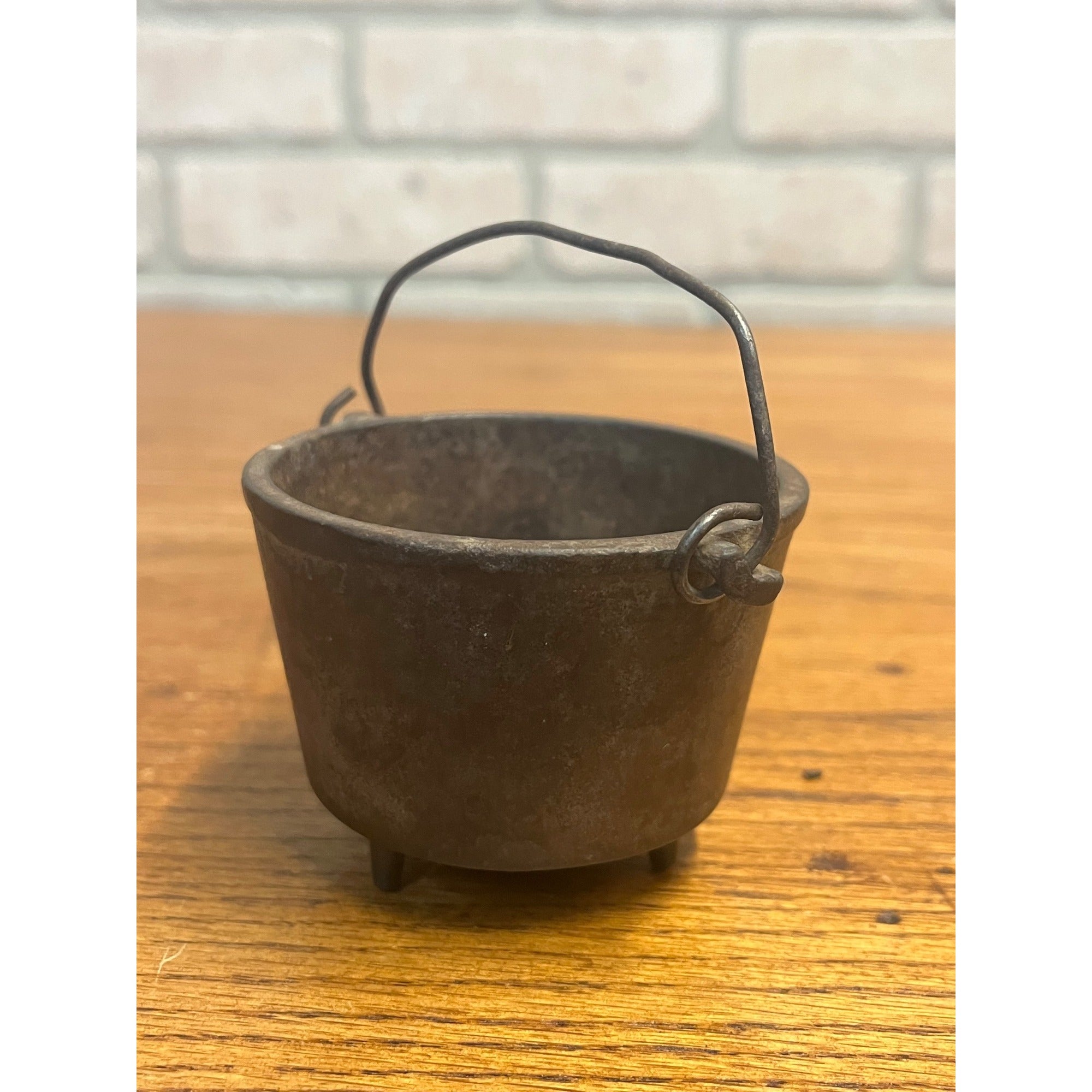 Antique 3-Leg Cast Iron Smelting Pot or Toy Cauldron 2" Tall