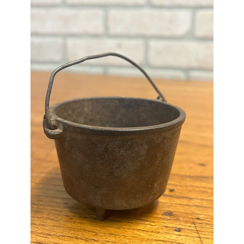 Antique 3-Leg Cast Iron Smelting Pot or Toy Cauldron 2" Tall