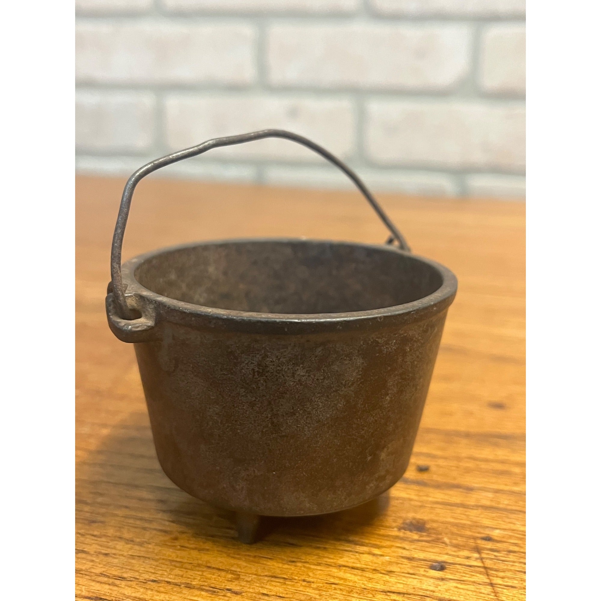 Antique 3-Leg Cast Iron Smelting Pot or Toy Cauldron 2" Tall