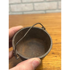 Antique 3-Leg Cast Iron Smelting Pot or Toy Cauldron 2" Tall