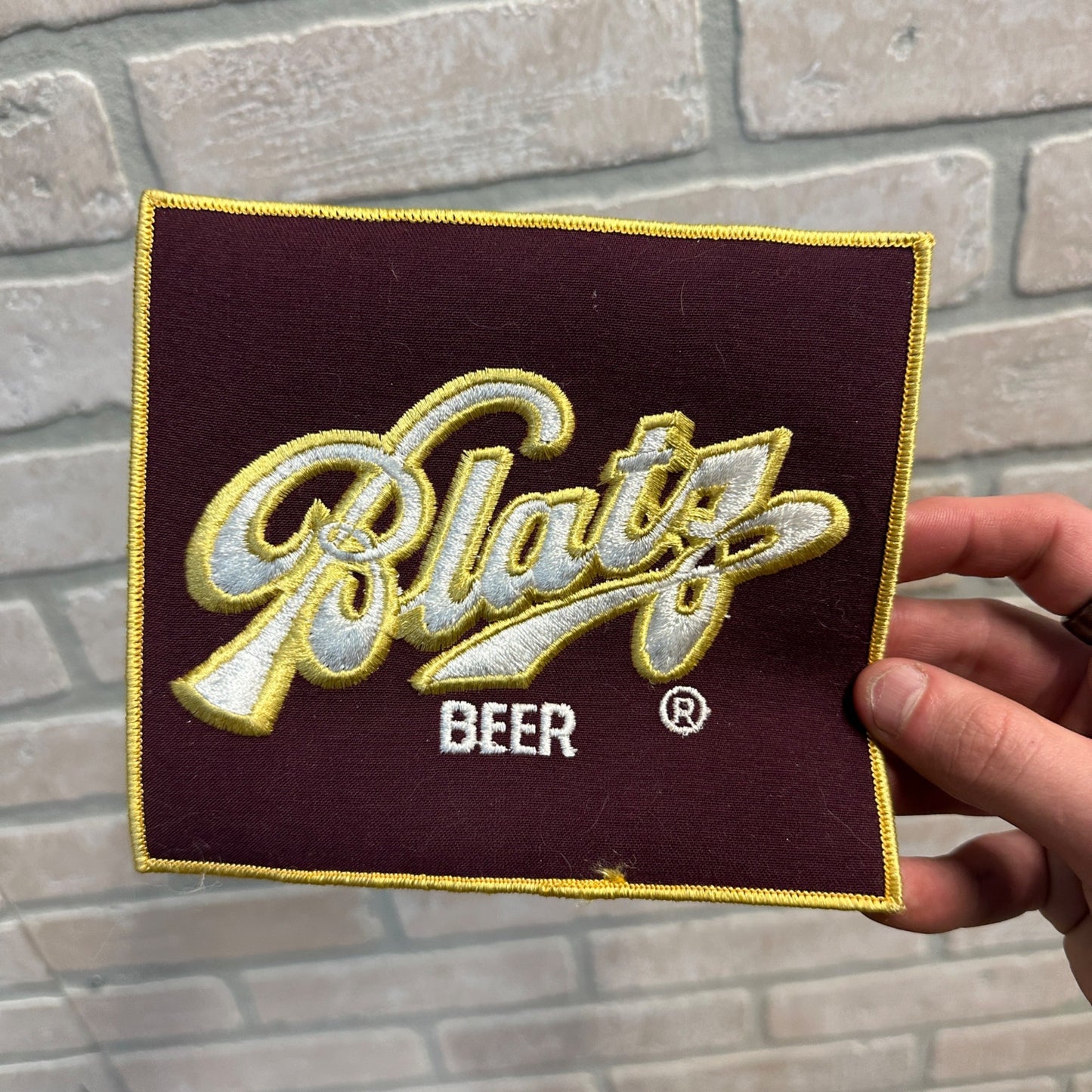 LARGE BLATZ MILWAUKEE BEER DISTRIBUTER EMPLOYEE JACKET PATCH 6" X 5.5" NOS