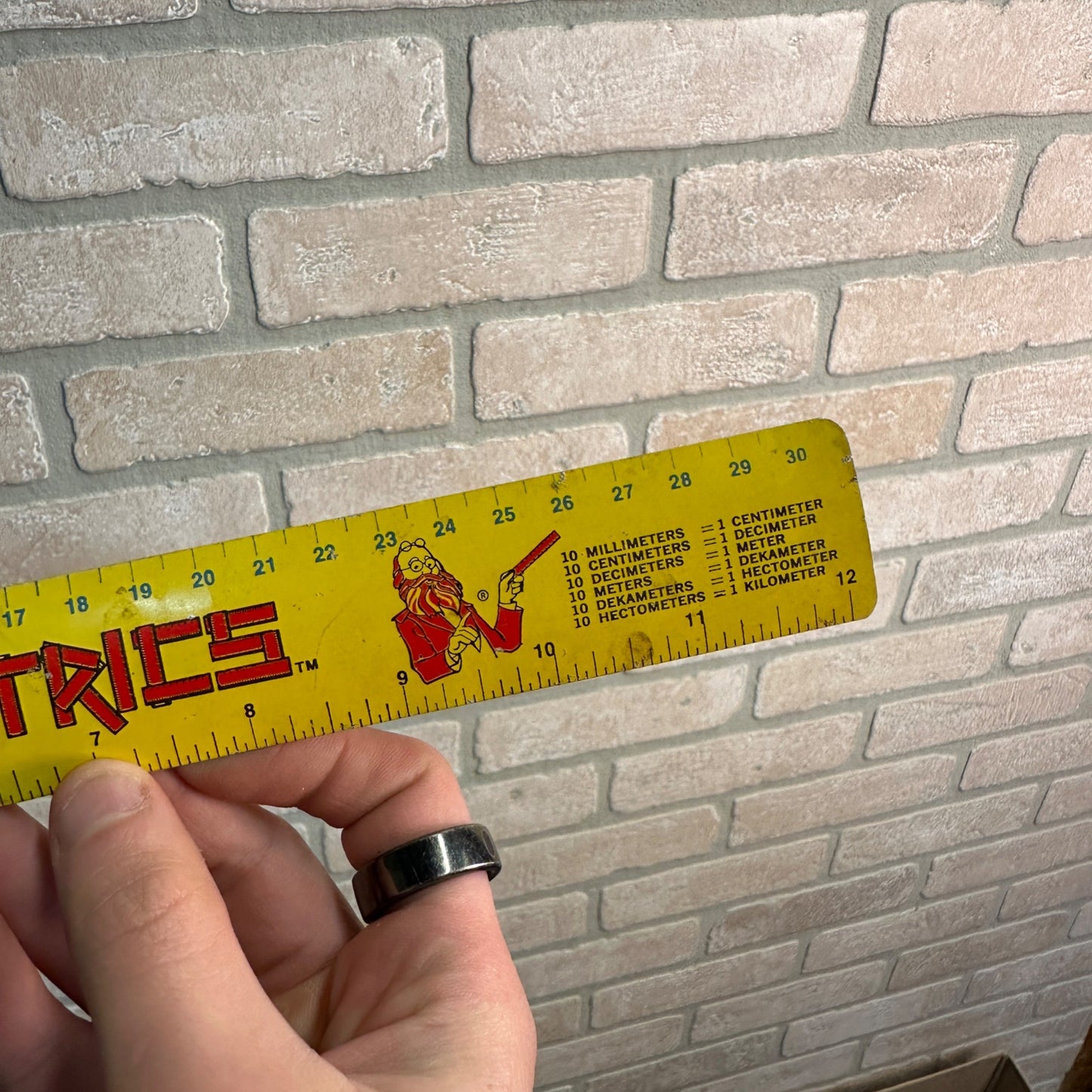 MCDONALDS MCMETRIC METAL RULER VINTAGE 1970'S COLLECTIBLE RONALD FRY GUYS RETRO