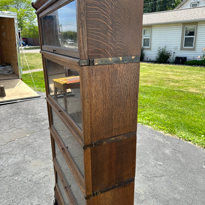 Antique Wooden Oak Globe-Wernicke 5-Stack Lawyer's Barrister Book shelf Cabinet