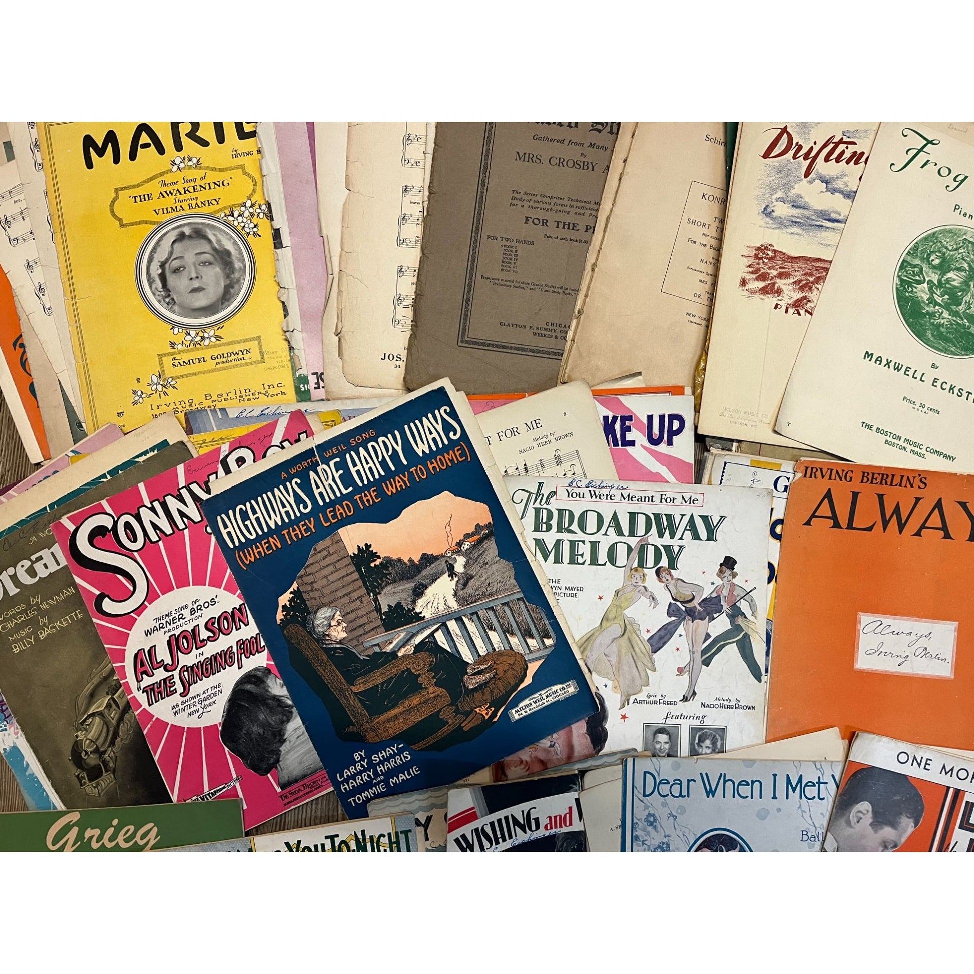 Antique Huge Lot 1890s - Early 1900s Piano Sheet Music Repuropse Scrapbooking Art