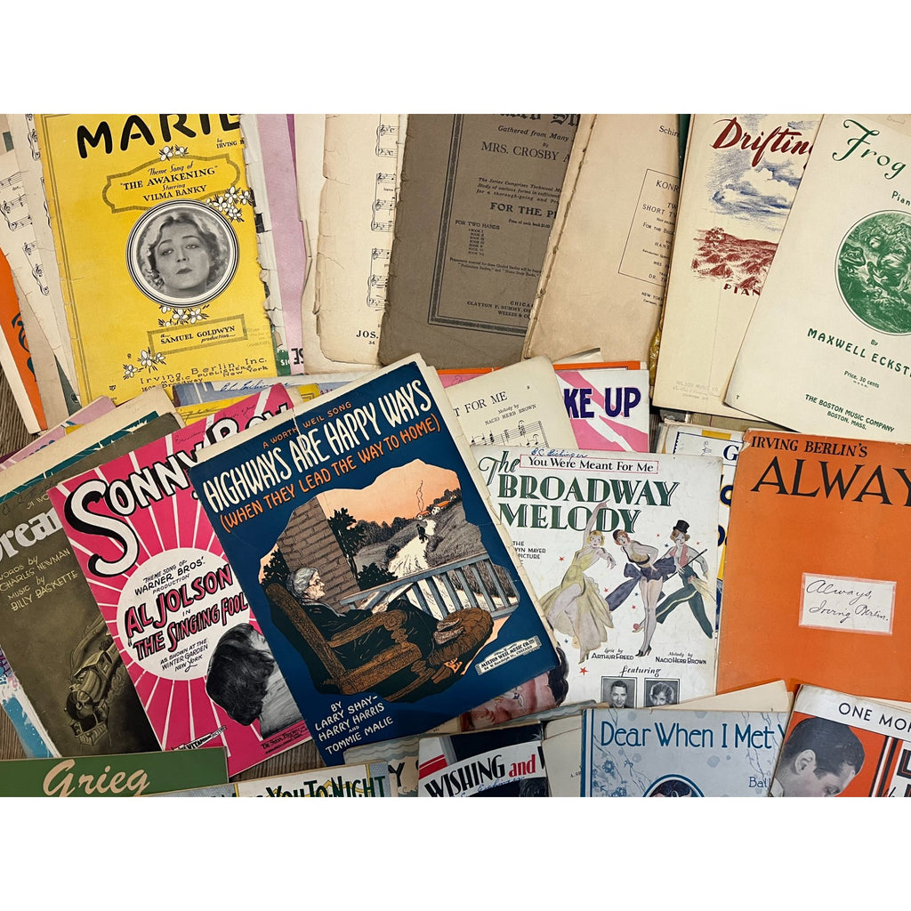 Antique Huge Lot 1890s - Early 1900s Piano Sheet Music Repuropse Scrapbooking Art