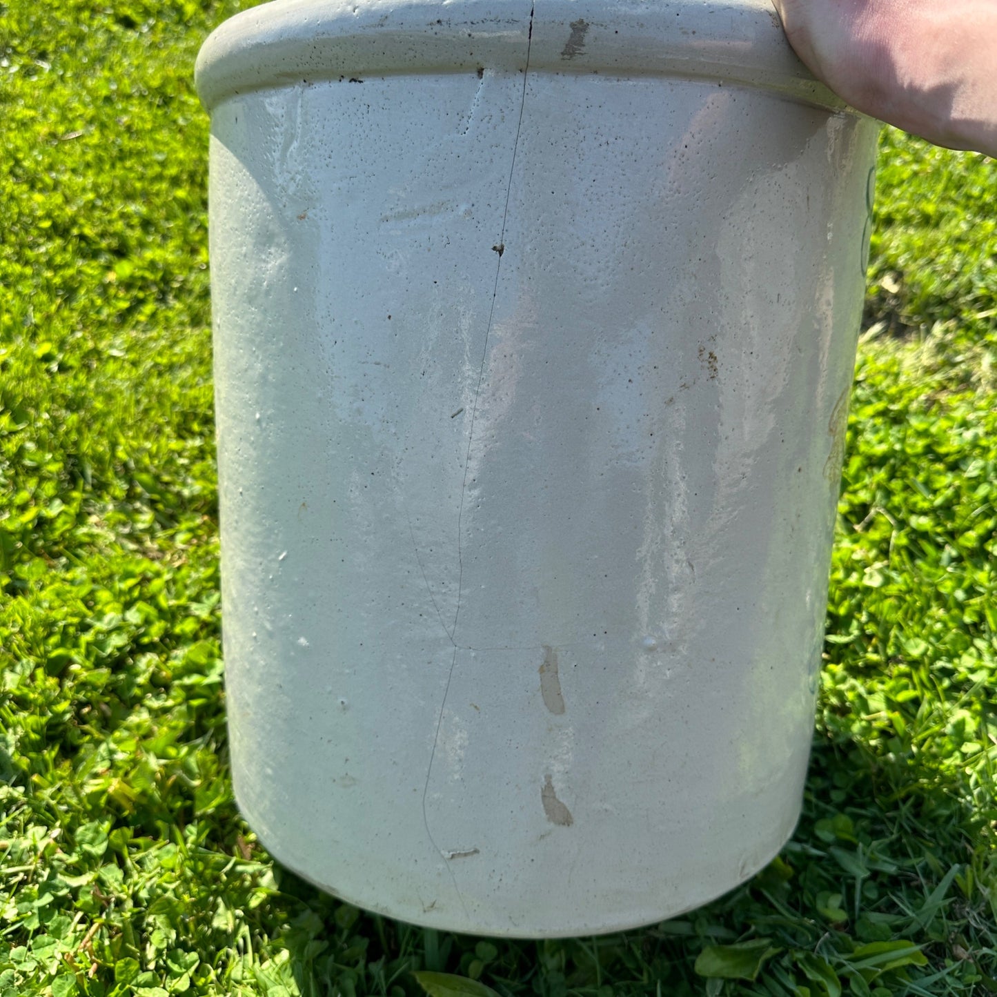 Antique Red Wing 8 Gallon Stoneware Crock - hairline