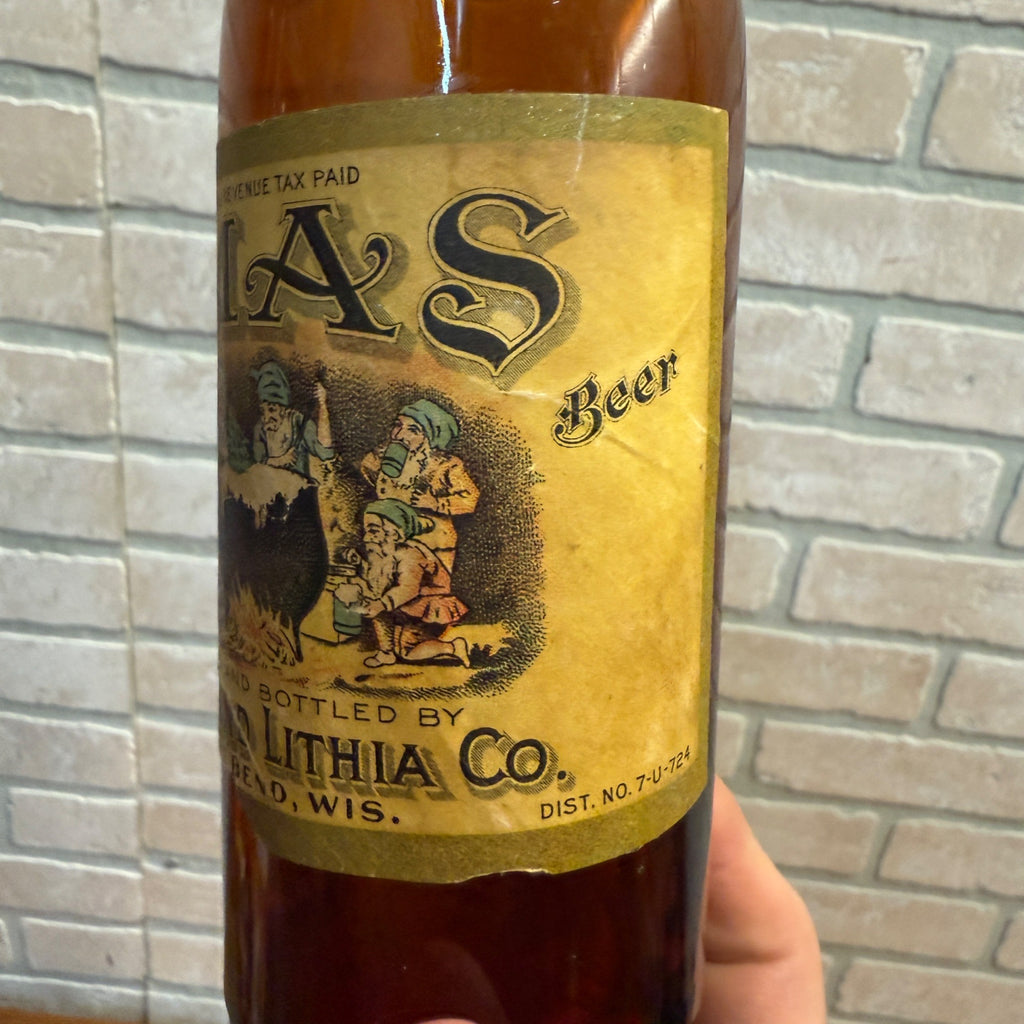 Pre Prohibition West Bend Lithia Xmas Beer Label Bottle Wisconsin Wi Rare