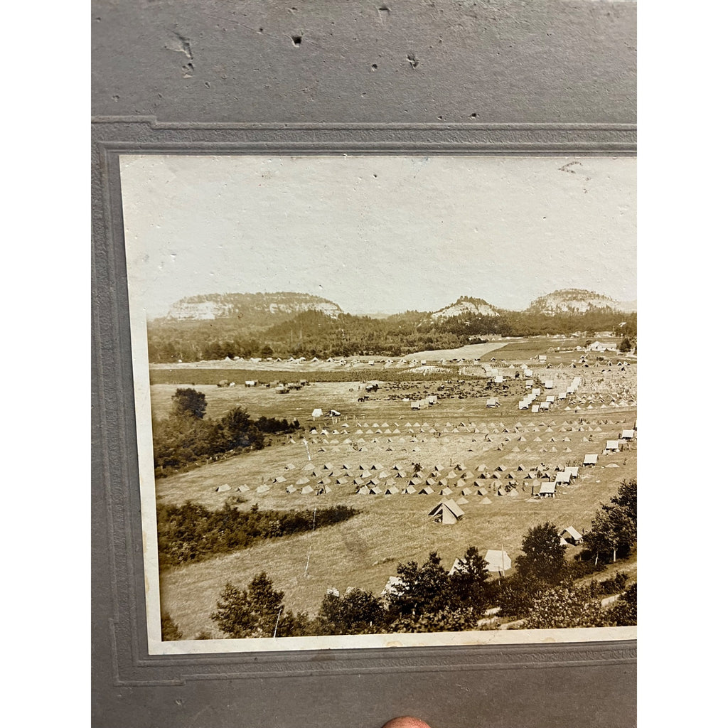 Original 1912 Camp Douglas Wisconsin Cabinet Photo WW1 Army 32nd Division Tents