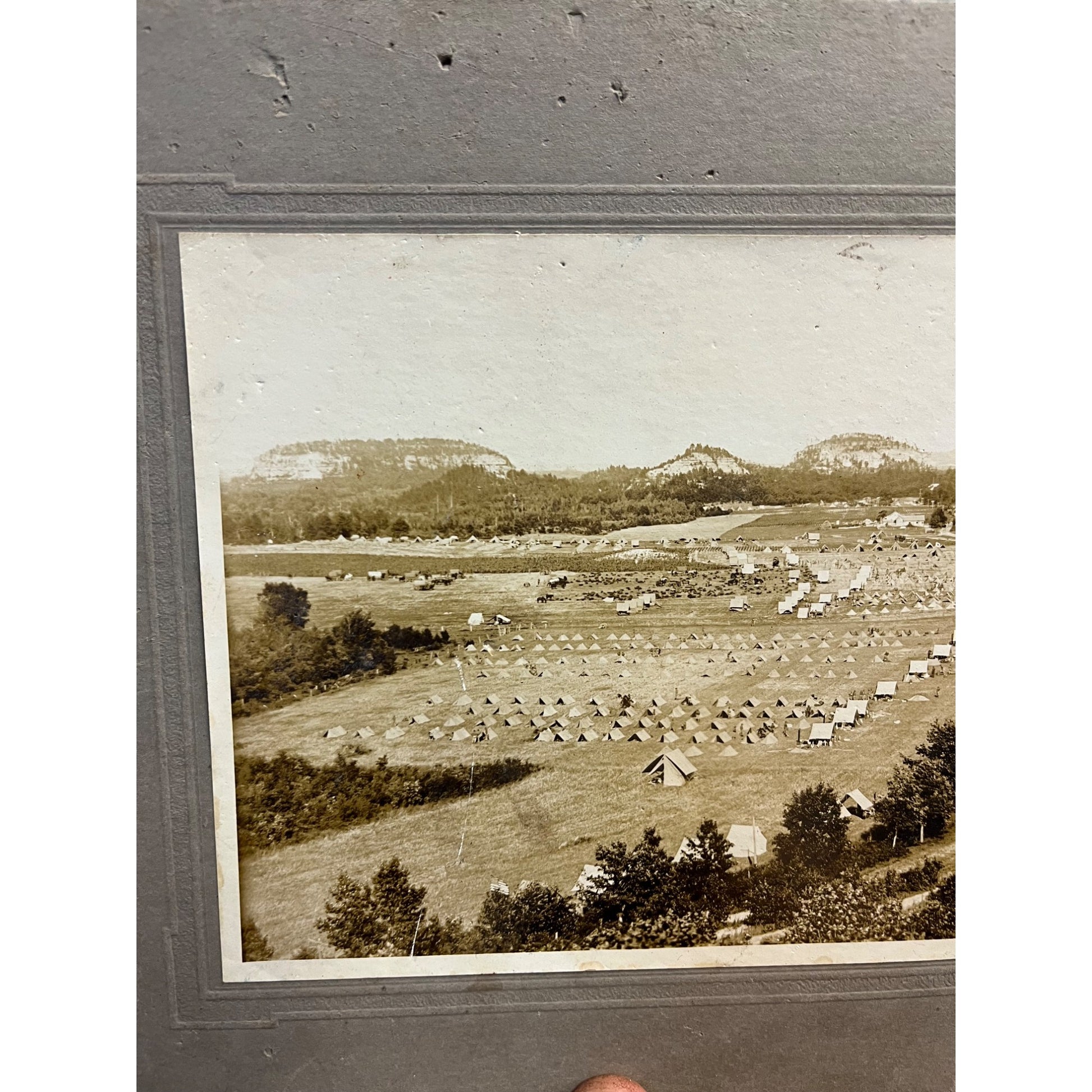 Original 1912 Camp Douglas Wisconsin Cabinet Photo WW1 Army 32nd Division Tents