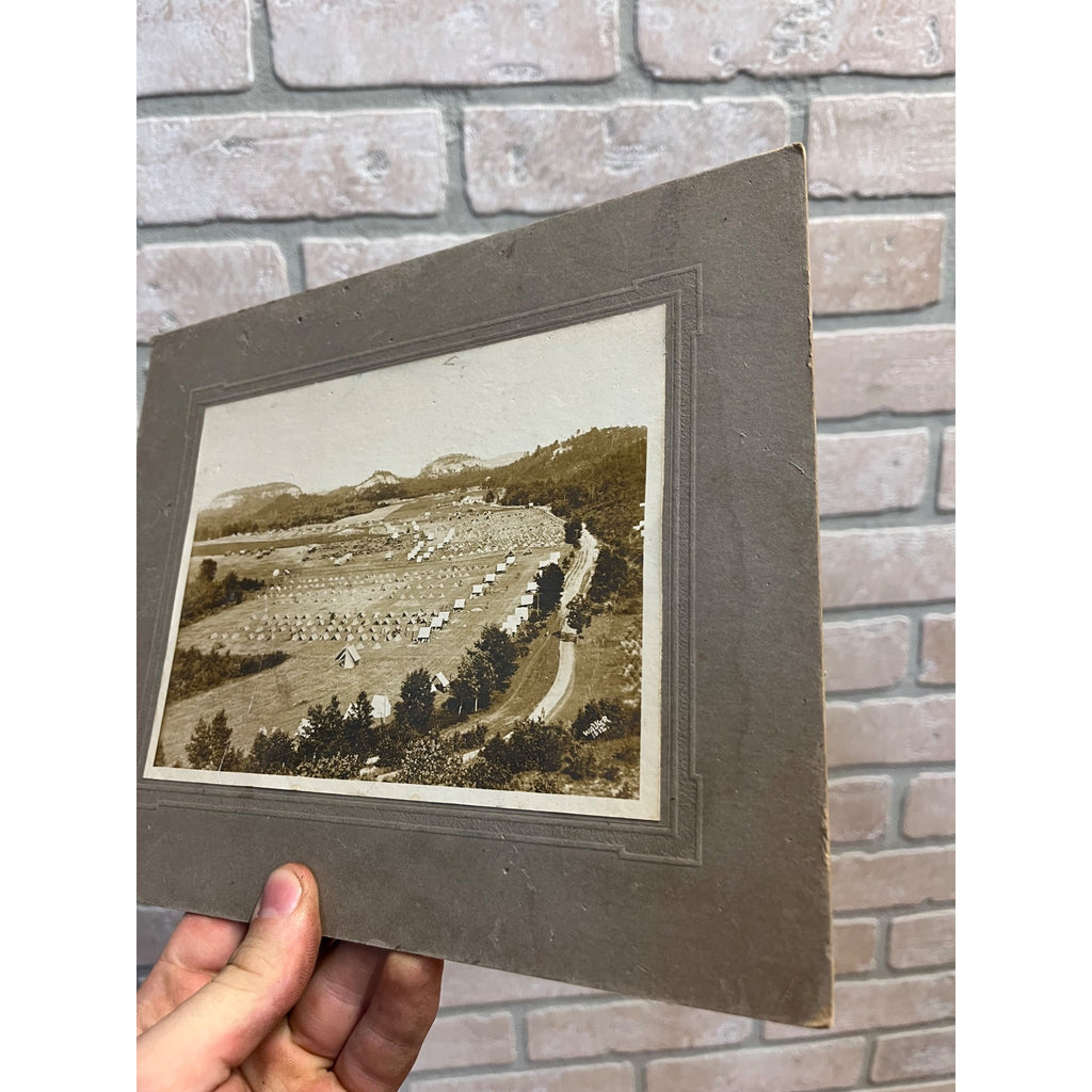 Original 1912 Camp Douglas Wisconsin Cabinet Photo WW1 Army 32nd Division Tents
