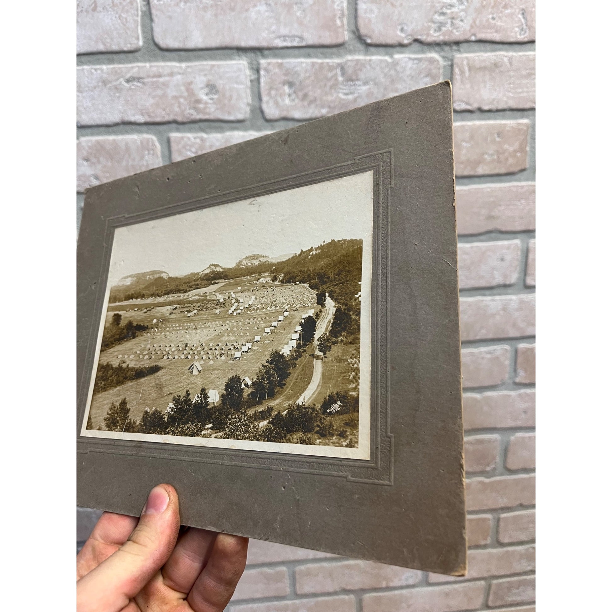 Original 1912 Camp Douglas Wisconsin Cabinet Photo WW1 Army 32nd Division Tents