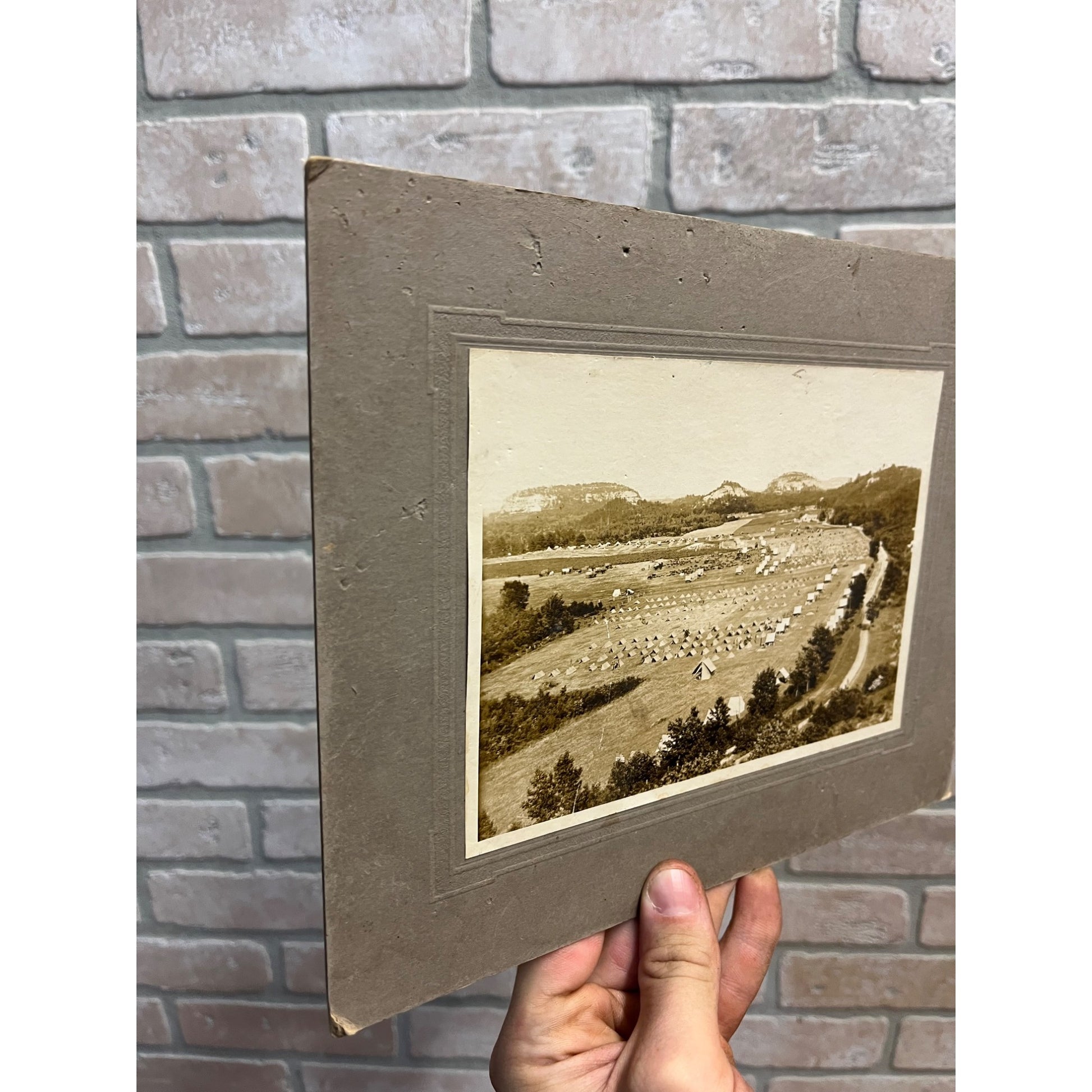 Original 1912 Camp Douglas Wisconsin Cabinet Photo WW1 Army 32nd Division Tents
