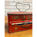 Vintage Tin Tobacco Tin Lunch Pail-Union Leader Cut Plug CLEAN w/ Label