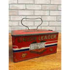 Vintage Tin Tobacco Tin Lunch Pail-Union Leader Cut Plug CLEAN w/ Label
