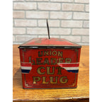 Vintage Tin Tobacco Tin Lunch Pail-Union Leader Cut Plug CLEAN w/ Label