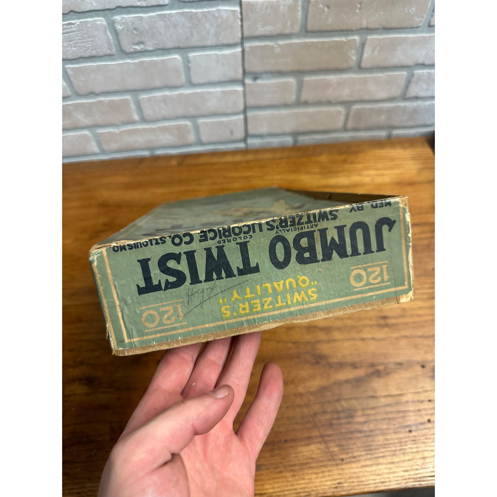 Rare BIG Early 1900s SWITZERS JUMBO TWIST LICORICE RETAIL STORE BOX St Louis MO