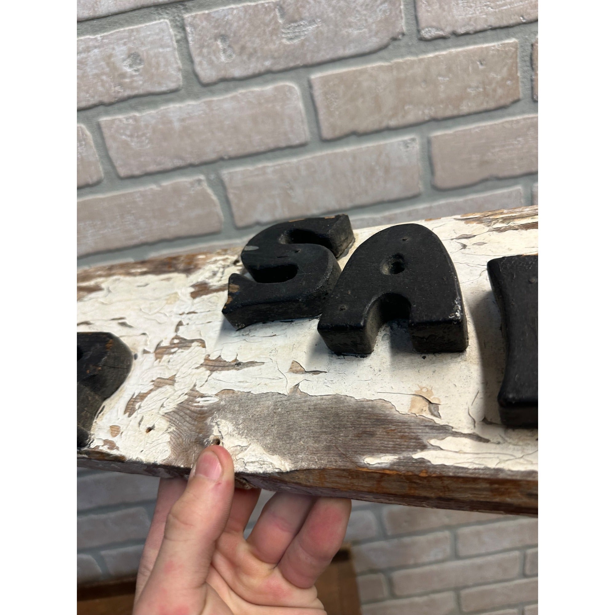 Vintage "For Sale" Wooden Painted Handmade Folk Art Advertising Trade Sign