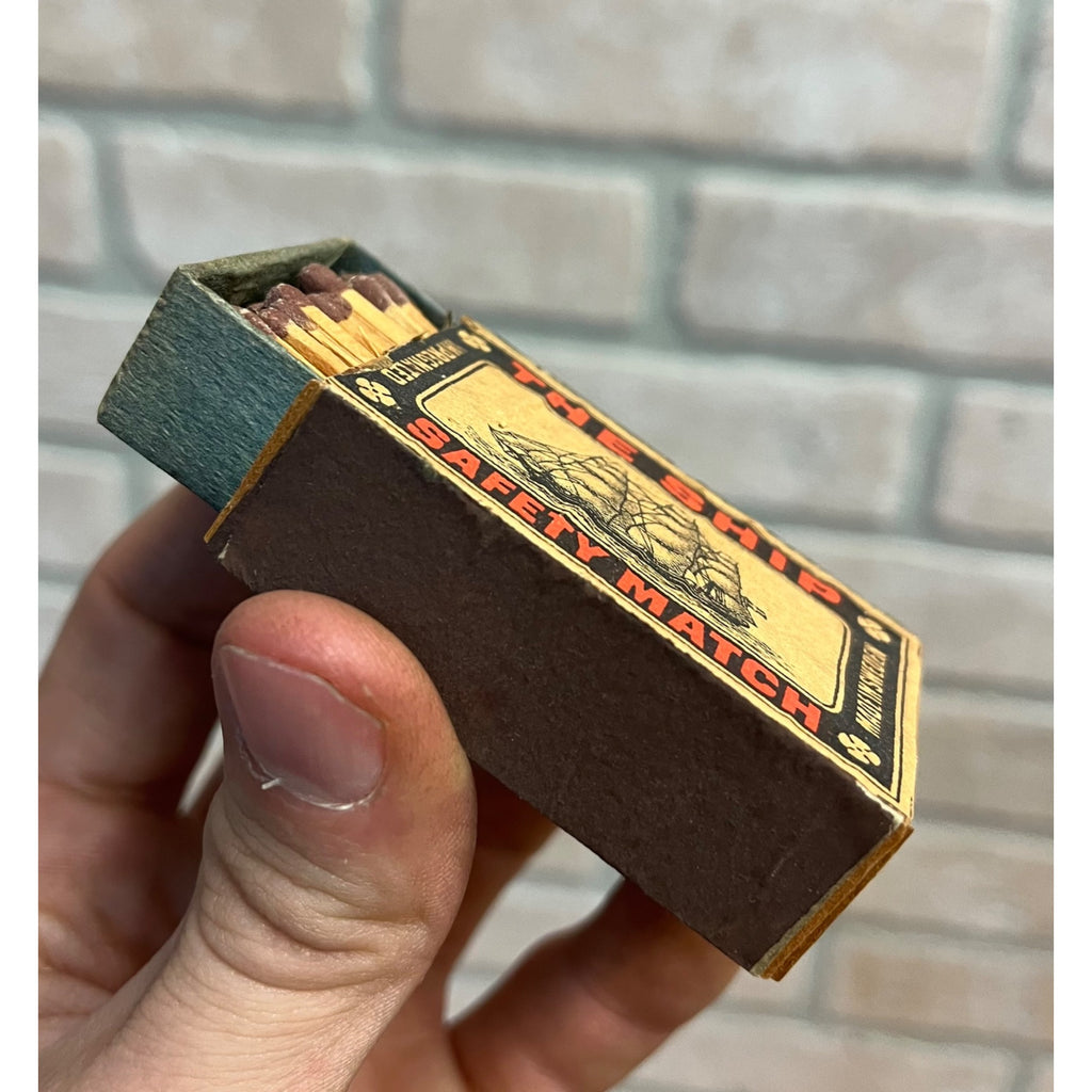 Vintage The Ship Safety Match Box - FULL - Sweden Sailing Boat