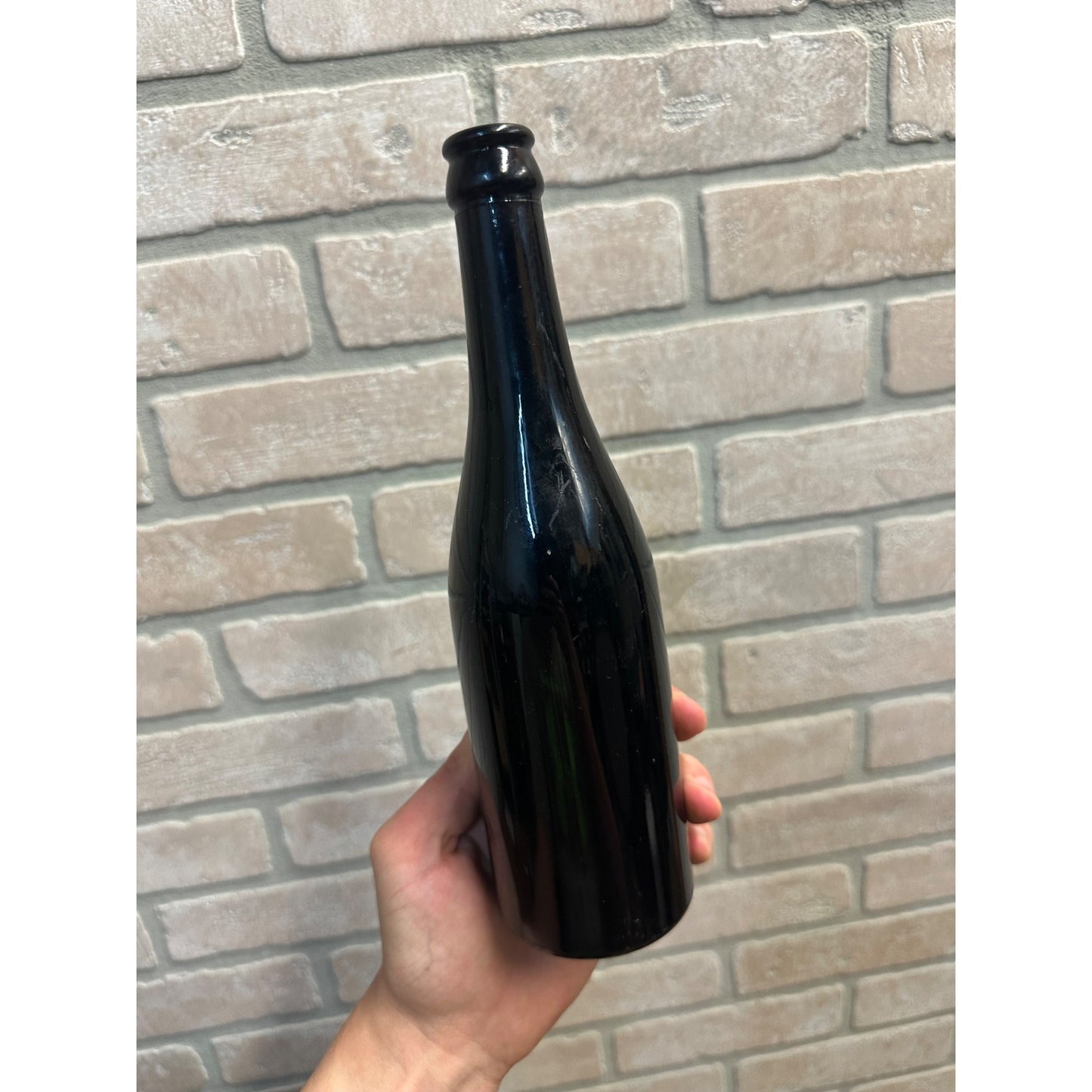 Vintage 1930s Mission Dry Sparkling Dark Black Milk Glass Soda Bottle