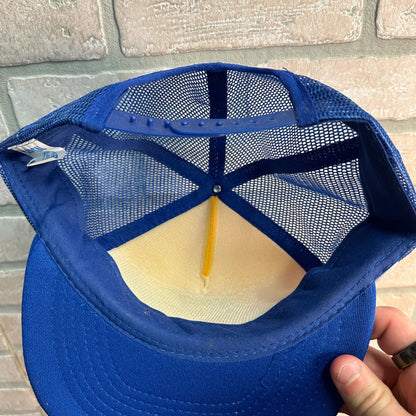 VINTAGE MILLER BEER RIPON WIS DIRTY BERTZ 1980S MESH RETRO SNAPBACK HAT YELLOW