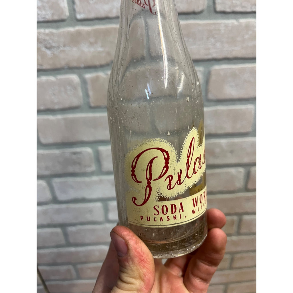 Pulaski Soda Works 1940s 6 1/2 Ounce ACL Soda Pop Bottle Pulaski Wisconsin