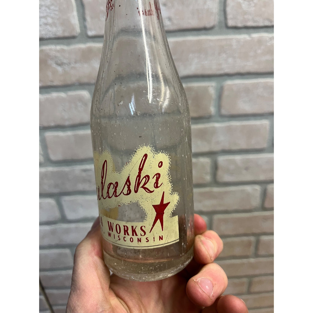 Pulaski Soda Works 1940s 6 1/2 Ounce ACL Soda Pop Bottle Pulaski Wisconsin