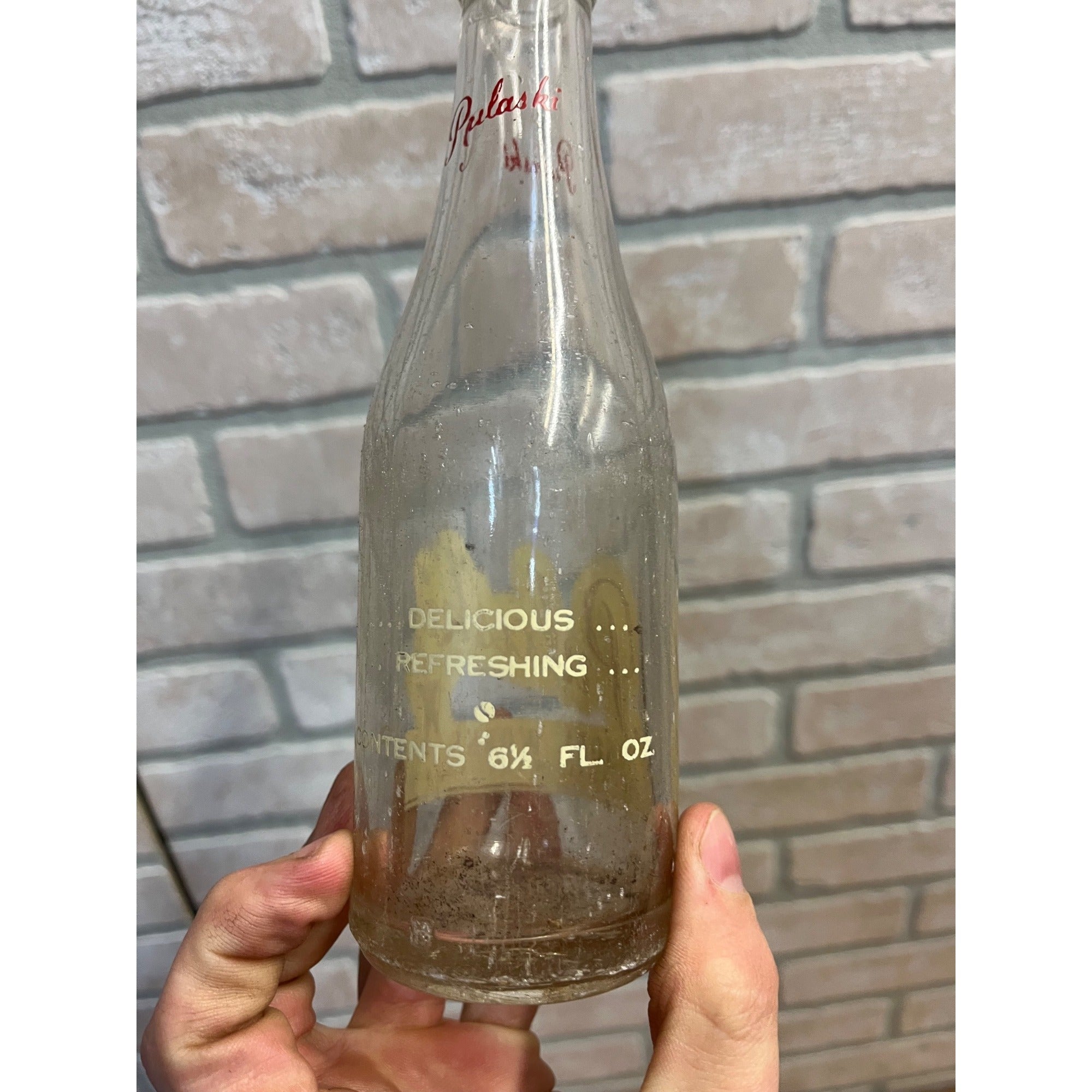 Pulaski Soda Works 1940s 6 1/2 Ounce ACL Soda Pop Bottle Pulaski Wisconsin
