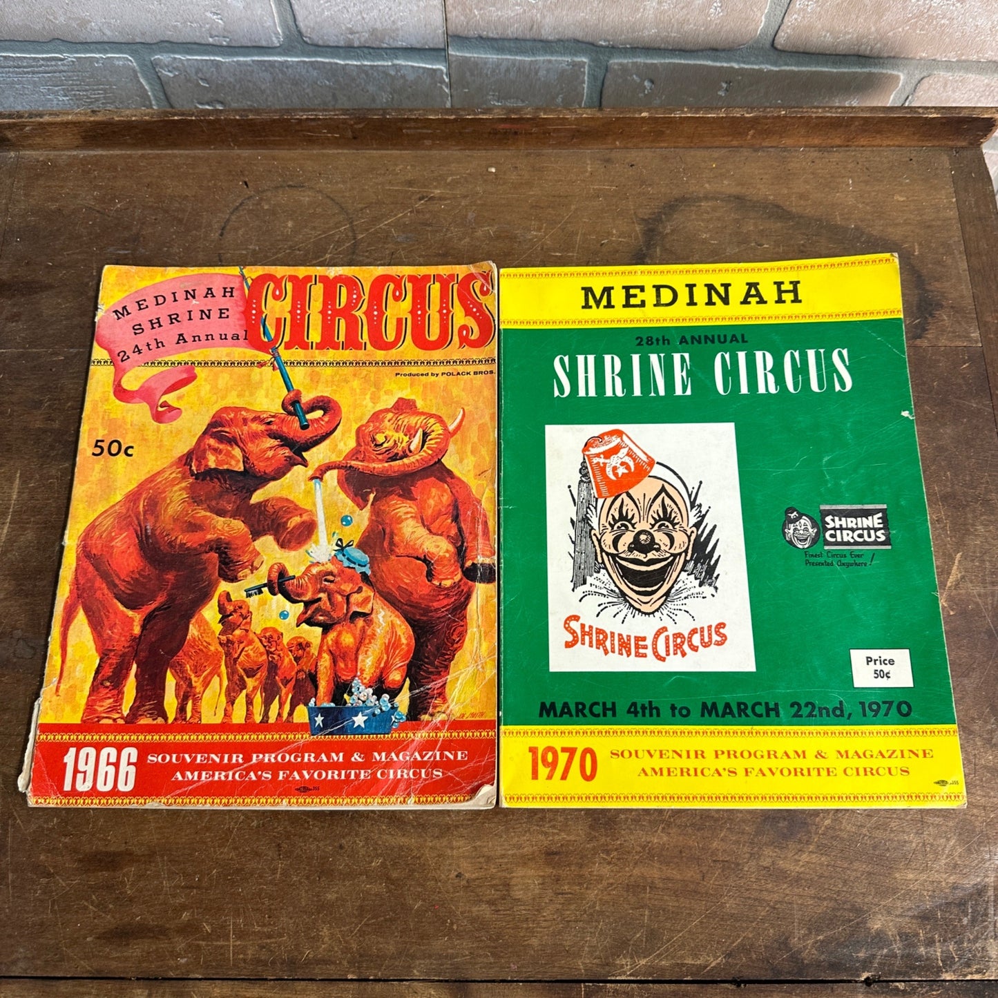 1970 & 1966 Medinah Circus Shrine Souviner  Programs Vintage