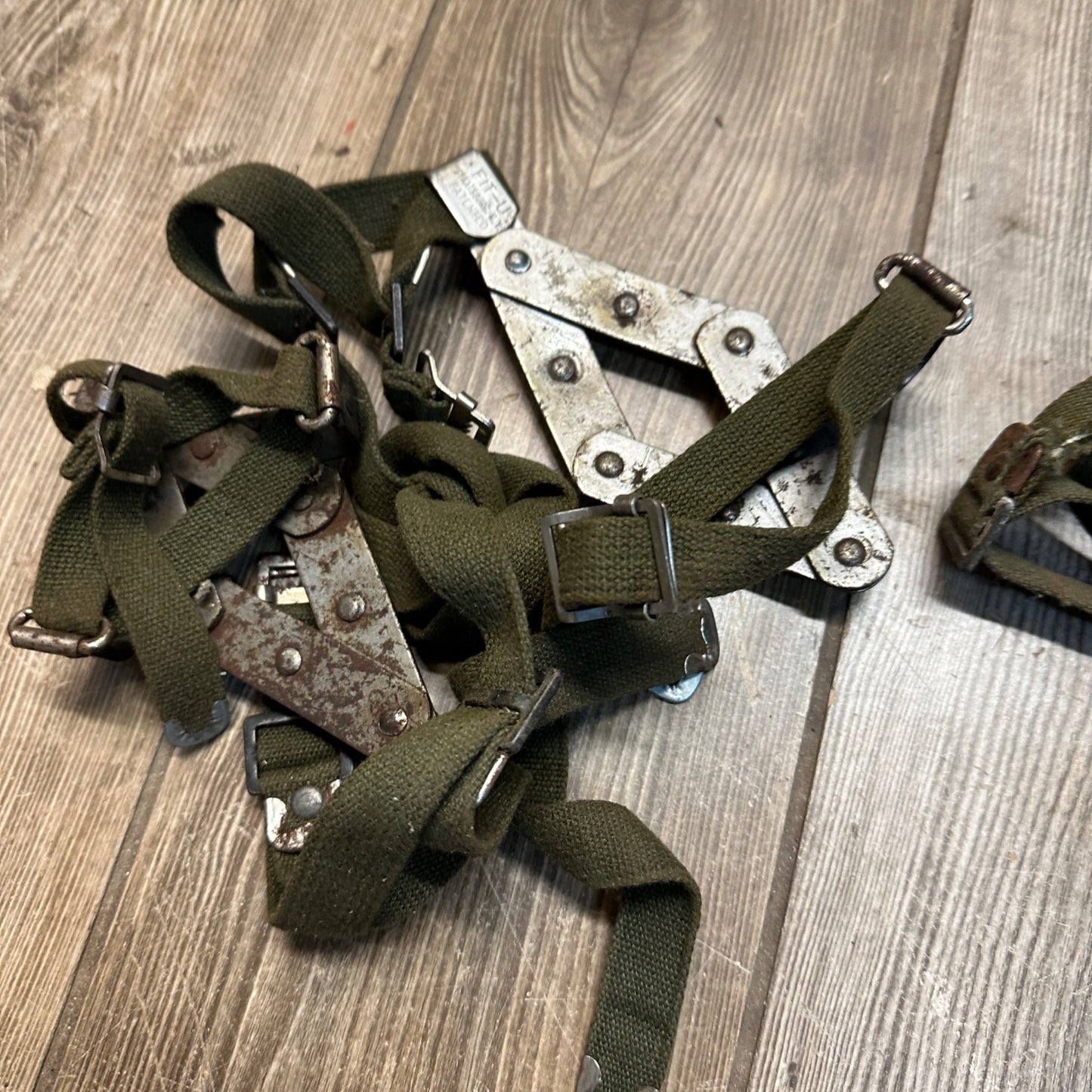 Vintage WWII Era Fit-U Ice Snow Boot Strap-On Cleats Spikes - 3 Pairs