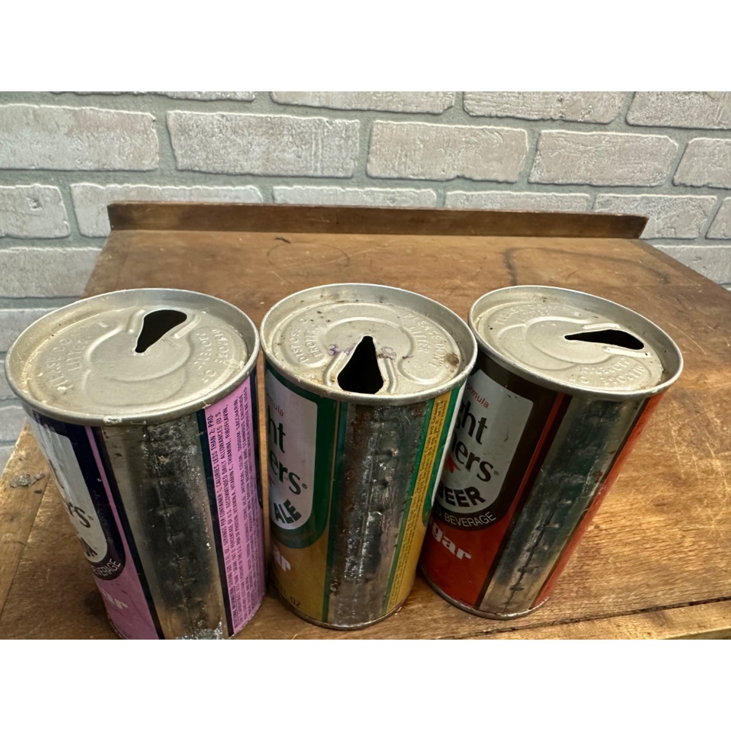 Vintage Weight Watchers Soda Pop Cans (3) Grape Root Beer Steel Pull Tab Flat