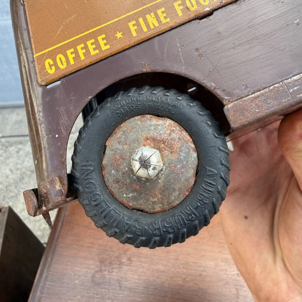 Vintage Banner Jewel Tea Co. Inc. Pressed Steel Delivery Van Toy Truck - No Door