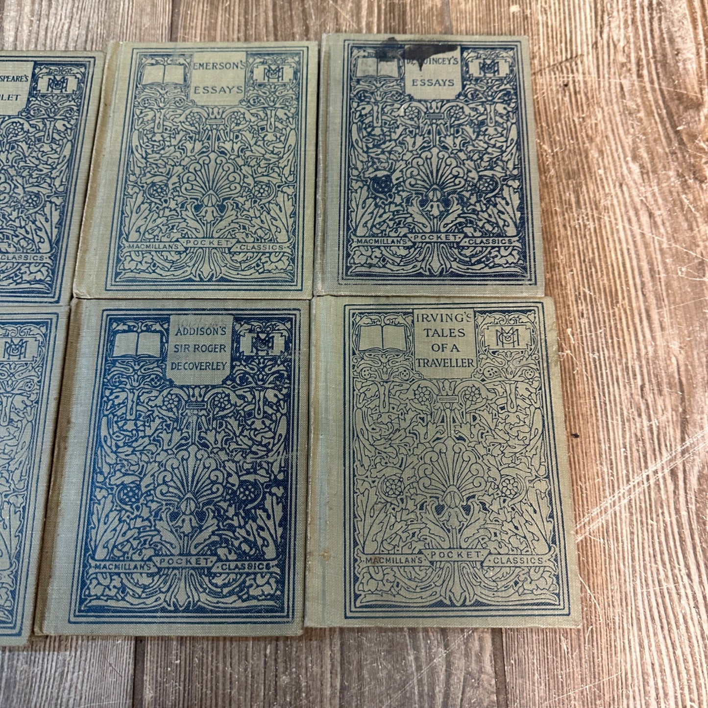 Vintage 1900s MacMillan's Pocket Classics Lot (6) Books Shakespeare Emerson ++