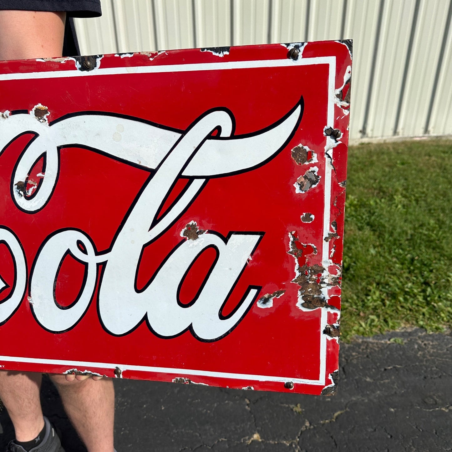 Vintage Early 1900s Drink Coca Cola Porcelain Advertising Sign 45" x 18"