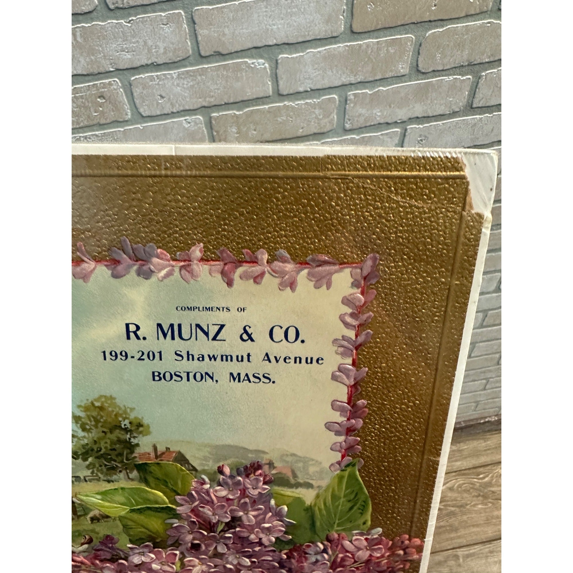 Antique 1908 R. Munz Boston Mass Advertising Calendar Victorian Floral