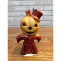Vintage Gurley Halloween Wax Candle Pumpkin Man Jack O'Lantern Scarecrow 5" JOL