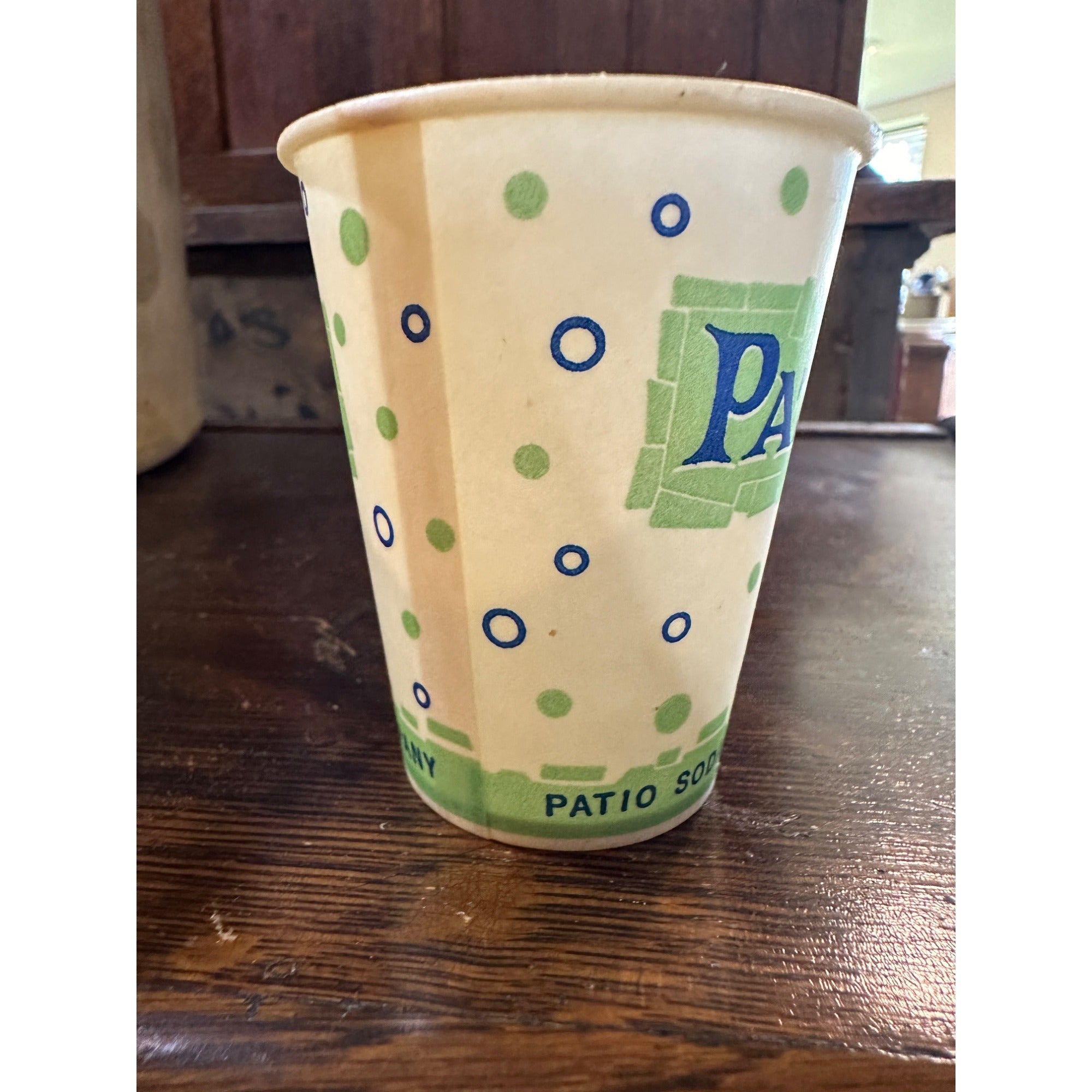 Scarce Patio Soda Pepsi Paper Sample Cup 3"  Wax Advertising