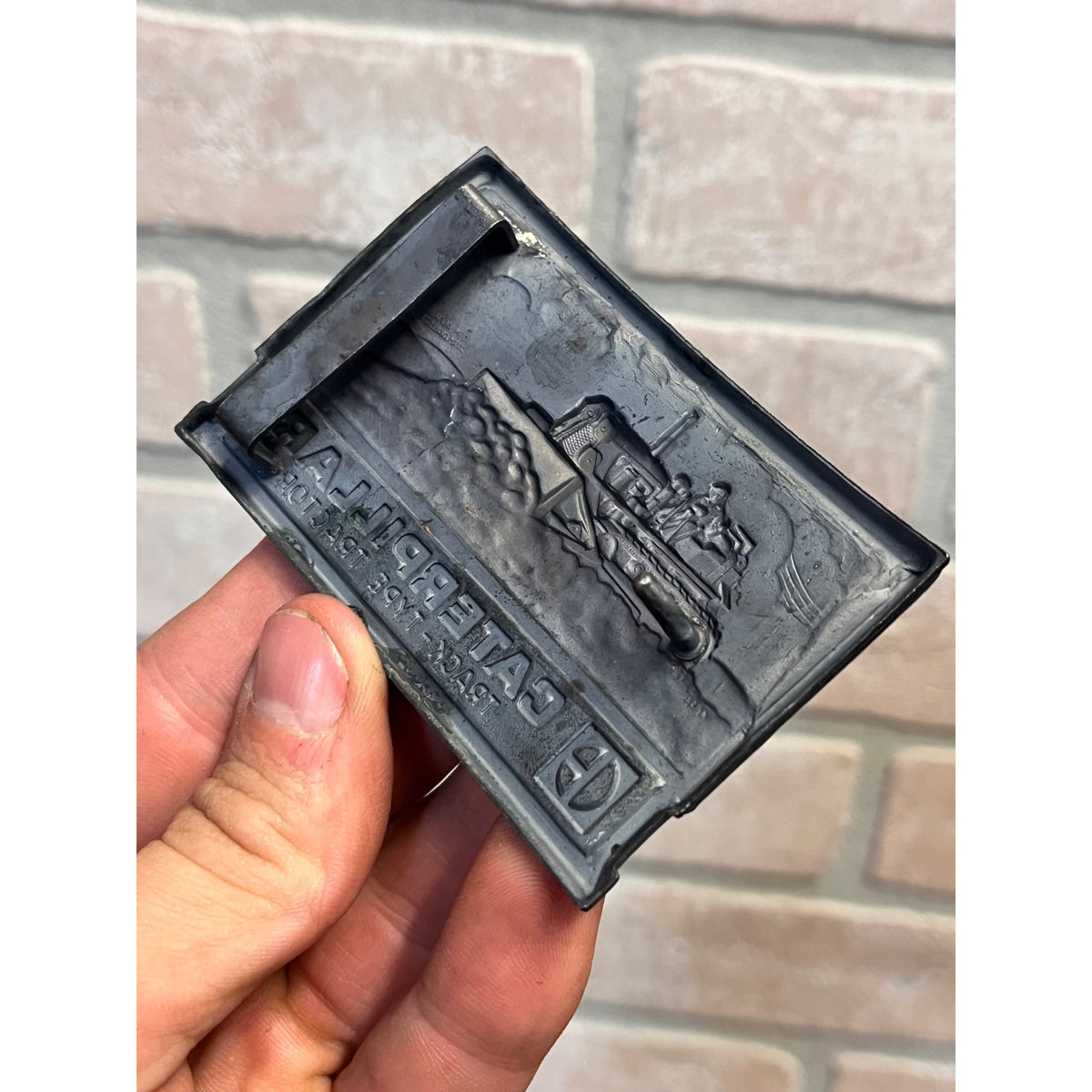 Vintage 1970s Caterpillar Track Type Tractor Bulldozer Belt Buckle Advertising Construction Farm