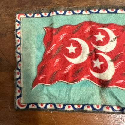 VINTAGE EGYPT/EGYPTIAN KHEDIVATE FLAG TOBACCO FELT, 5" X 8".