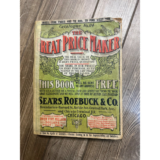 VINTAGE SEARS, ROEBUCK & CO. CATALOGUE 114 (1905) ORIGINAL, NOT A REPRODUCTION