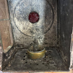 ANTIQUE PRIMITIVE BUGGY CARRIAGE FARMHOUSE TIN CANDLE LANTERN LAMP LIGHT