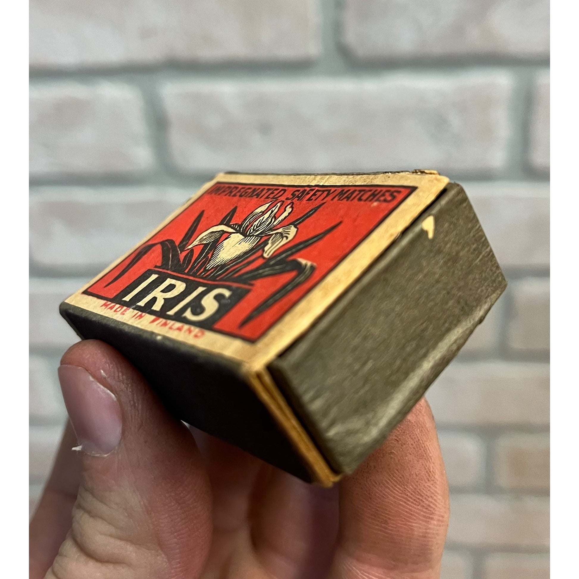 Vintage Iris Safety Match Box - FULL - Impregnated Finland Matches