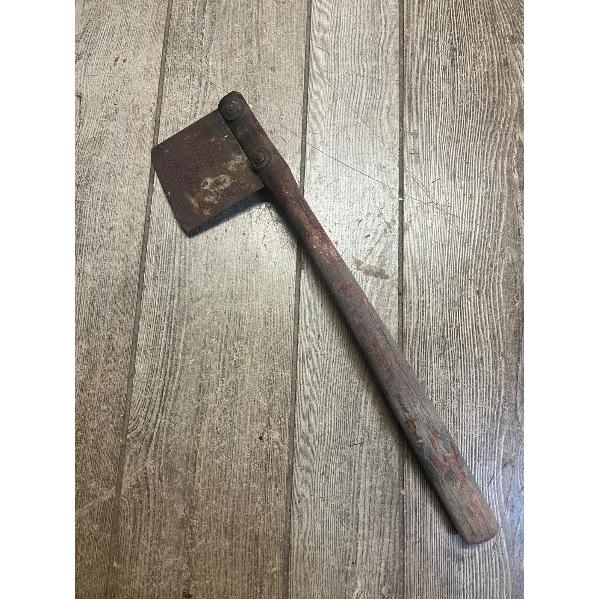 Antique Primitive19th c. Wood Handle Tobacco Cutter Axe Hatchet Farm Tool 1800s