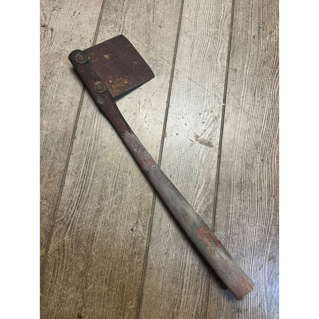 Antique Primitive19th c. Wood Handle Tobacco Cutter Axe Hatchet Farm Tool 1800s