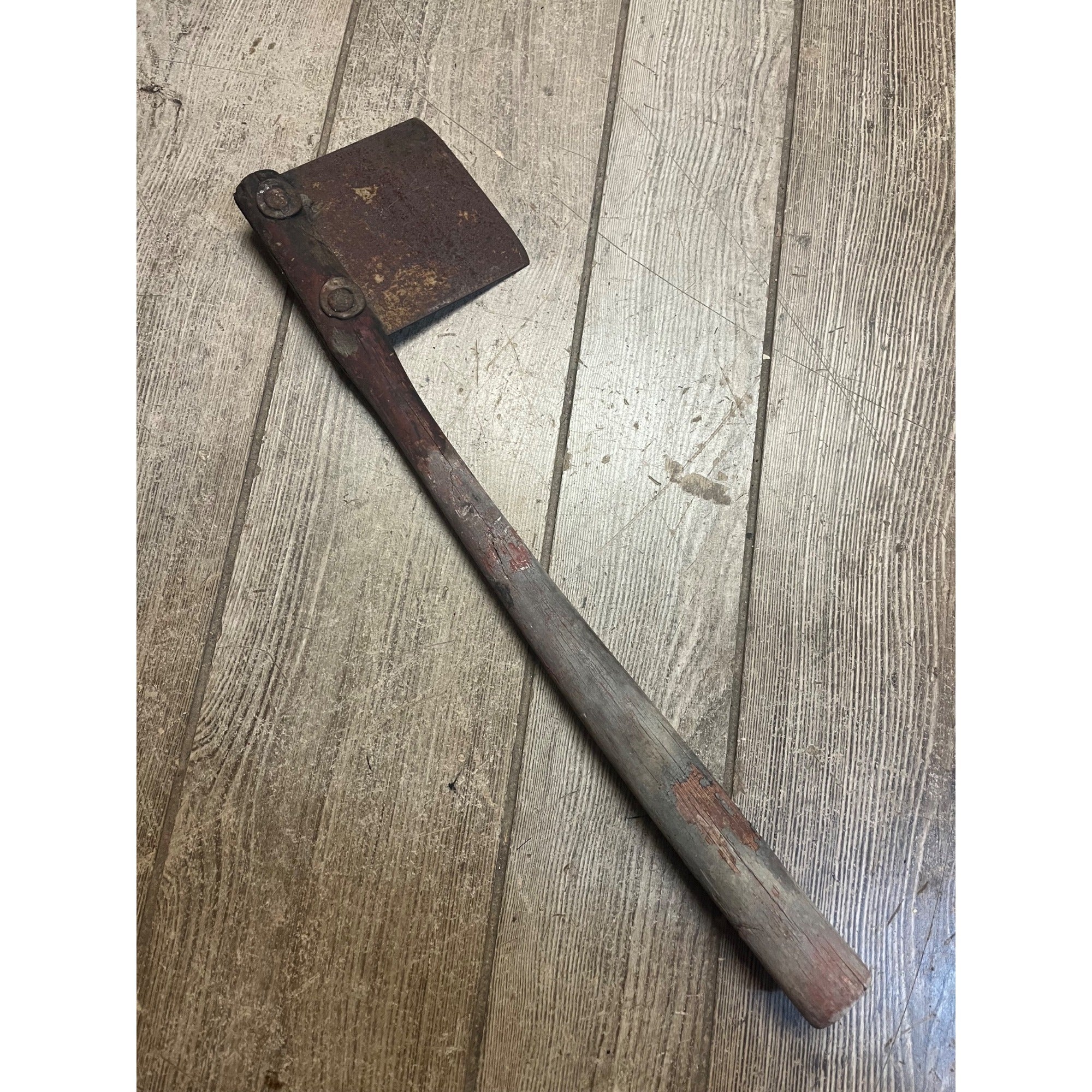 Antique Primitive19th c. Wood Handle Tobacco Cutter Axe Hatchet Farm Tool 1800s