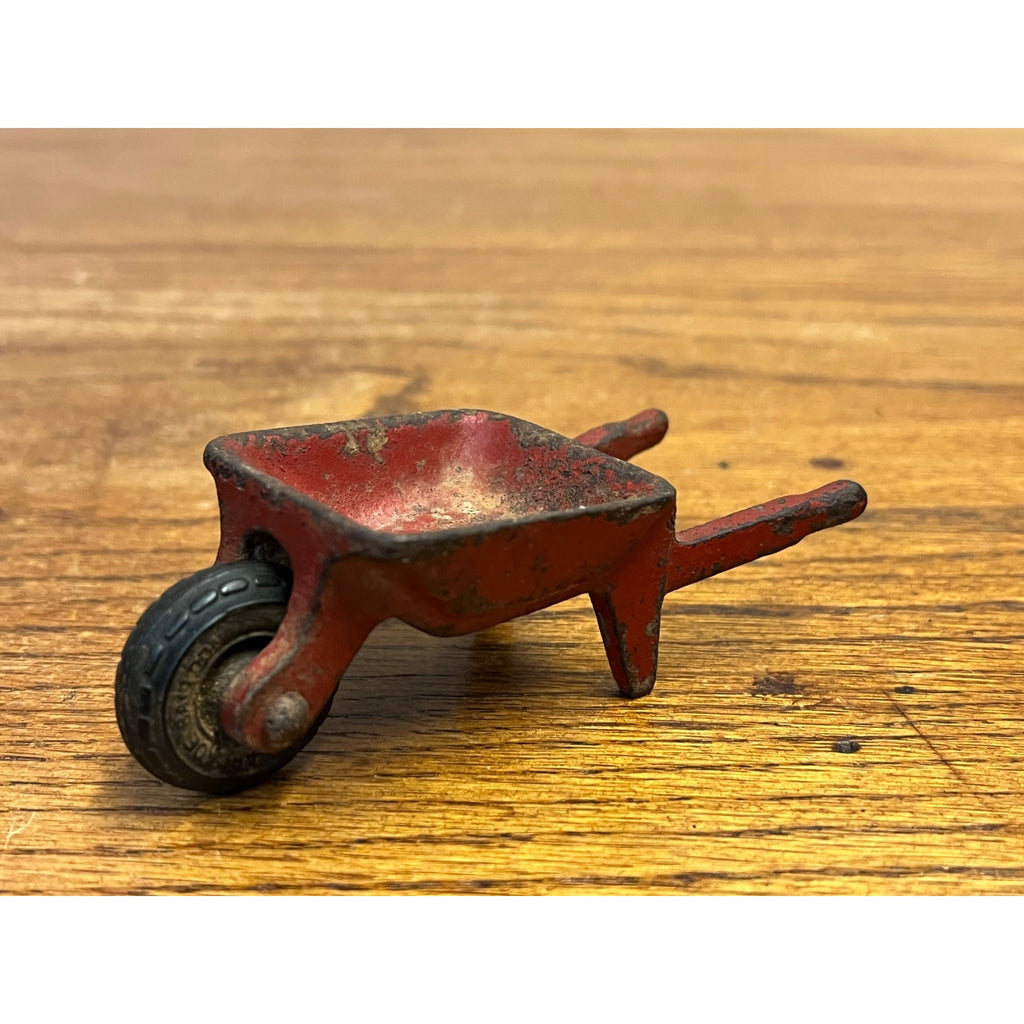 Vintage Cast Iron Arcade Red Wheelbarrow Toy Dollhouse Miniature #474