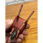 Vintage Cast Iron Arcade Red Wheelbarrow Toy Dollhouse Miniature #474