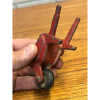 Vintage Cast Iron Arcade Red Wheelbarrow Toy Dollhouse Miniature #474