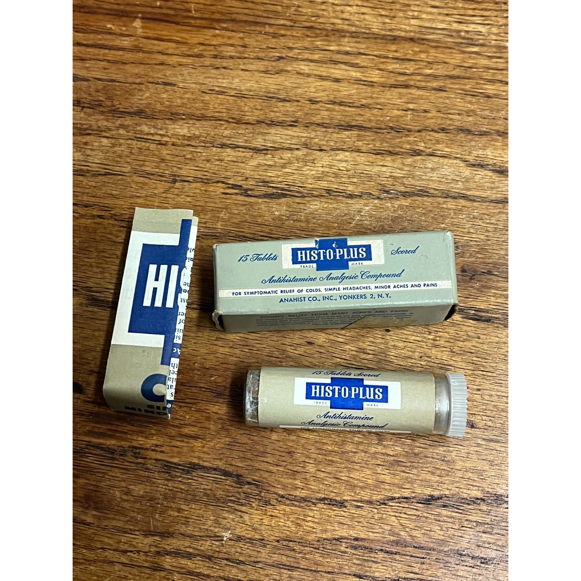 Vintage 1950's HIST-O-PLUS Antihistamine TABLETS~Unused!~ANAHIST Inc